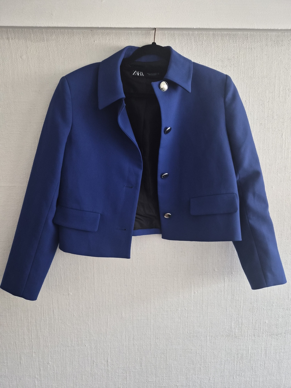 Zara Royal Blue Cropped Blazer Jacket